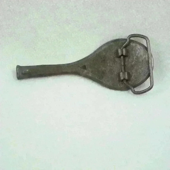 Vintage Belt Buckle Tennis Racquet & Ball Sport Gold Tone Metal RARE! - Picture 10 of 12